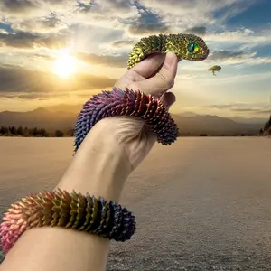 85cm/33.46in Vibrant 3D Printed Snake Sculpture, Perfect Gift for Snake Enthusiasts, Decorative Collectible Item, Desktop Decoration, Christmas Present