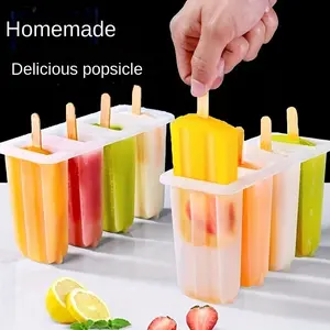 4-Pack Plastic Popsicle Molds, DIY Homemade Ice Pop Maker, Creative Ice Cream Stick Mold Set, Durable Ice Tray Box Included