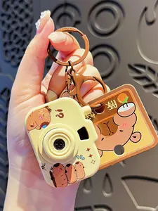 Cartoon Capybara Projection Camera Keychain, Cute Glowing Feature Gift, Book Bag Hanging Decoration, Small Key Chain Accessory, Adorable Appearance, Versatile Usage