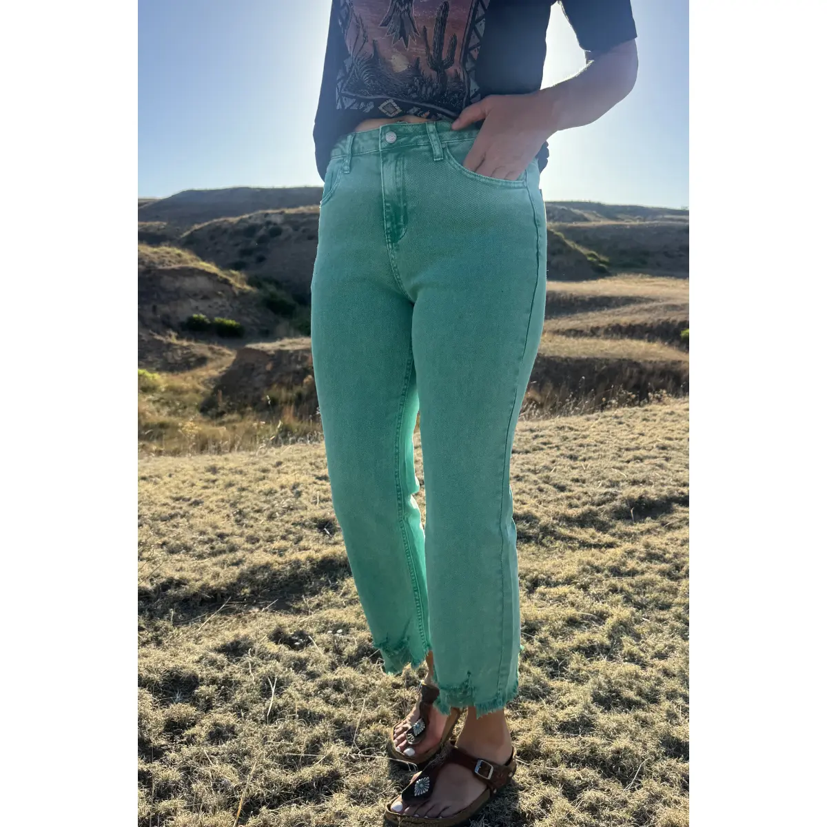 Sterling Kreek Outlaw Crop Jean-Turquoise