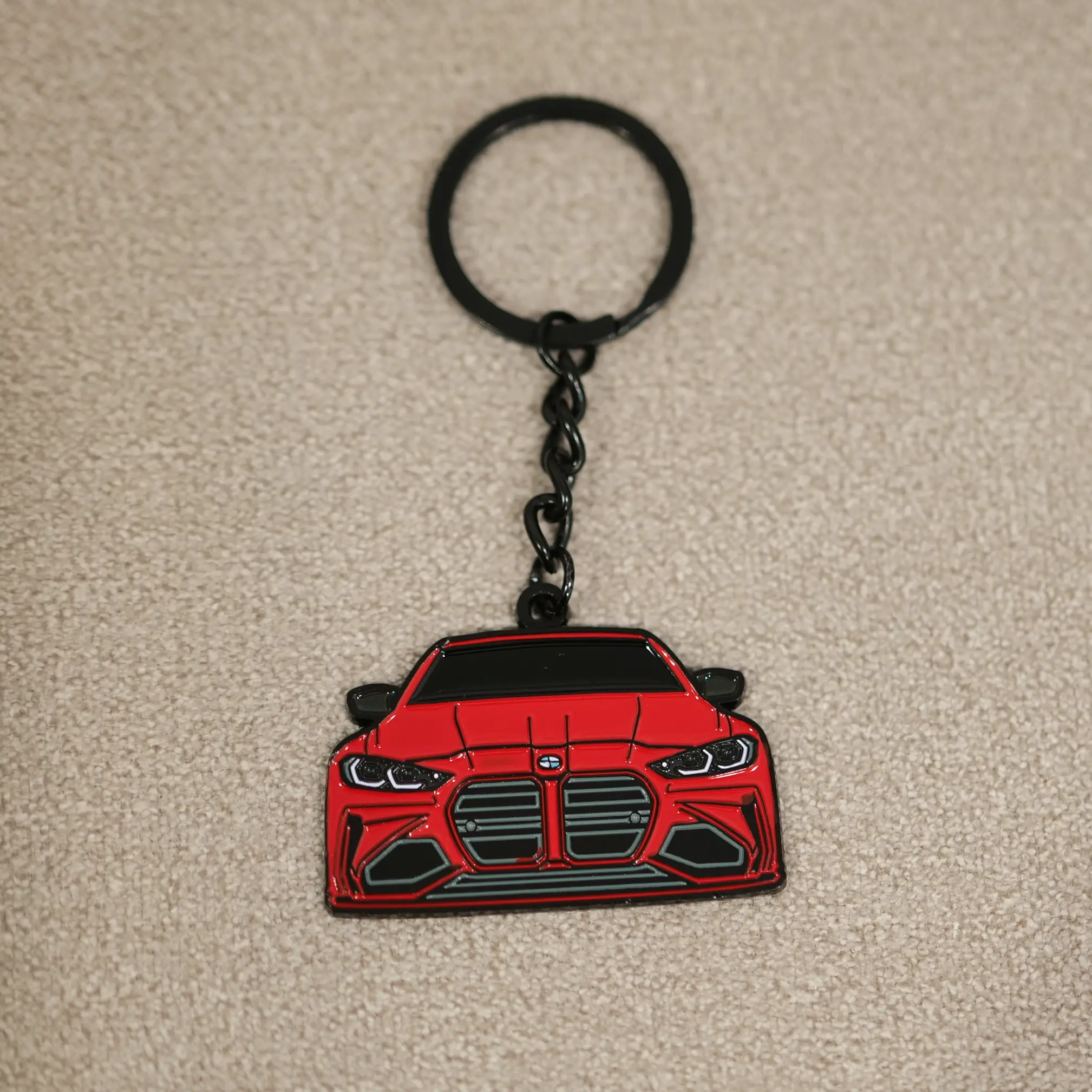 G80 M3/M4 Premium Molded Metal Keychain for BMW Owners - Sleek & Stylish Design in Red Blue Gray Black & White Colors - Durable Long-lasting Keychain for BMW Enthusiasts