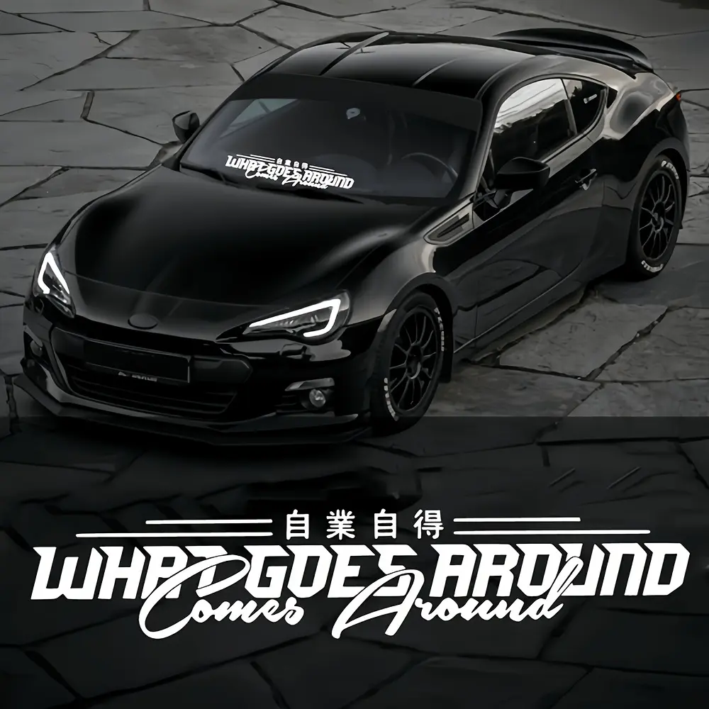 1PC JDM-style Universal Car Sticker, Waterproof Self-adhesive Vinyl Decal, Suitable for Auto Windshields, Rear Windows, Side Bodies, Eye-catching Vehicle Modification Decoration, Sticker For Cars, Car Decals, Car Decorations