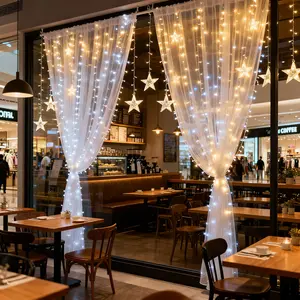 White 300 LED Fairy Curtain Lights 9.8ft x 8.86ft USB Plug-in 8 Modes Christmas Decor Remote Control Dimmable Timer IP44 Weatherproof for Bedroom Weddings Dorm Decor