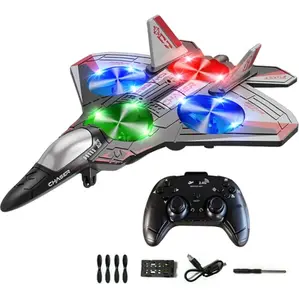 [Battery life: 5-8 minutes]Remote Control Airplanes RC Planes for Kids Adults, RC Airplane Fighter Jet with Light, 360° Flip Fighter Jet Toys, Stunt Roll, Airplane Toy Gifts for Kids Boys.Configure one battery