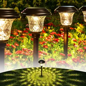 【Spring Glow Up】GIGALUMI 8-Pack Solar Pathway Lights, Solar Garden Lights Outdoor Warm White, Waterproof Led Path Lights for Yard, Patio, Landscape, Walkway