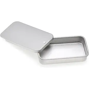 5 PCS Tiny Tin Box Containers - Slide Top Mini Storage Organizers - 2.36" x 1.34"