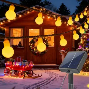 20 LED Solar Powered Globe String Lights, 8 Modes, Outdoor Camping, Garden, Patio, Wedding Party, Holiday Decorations