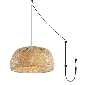 JONATHAN Y Lacey Bohemian Minimalist Iron/Rope Woven Globe LED Pendant; for Living Room, Bedroom, Kitchen, Office