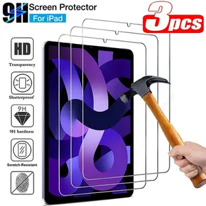 3 Pack Screen Protector for iPad 10.2 inch (9th/8th/7th Gen) / Air 4/5 (10.9") / Pro 11", Tempered Glass HD Clear, 9H Scratch Resistant
