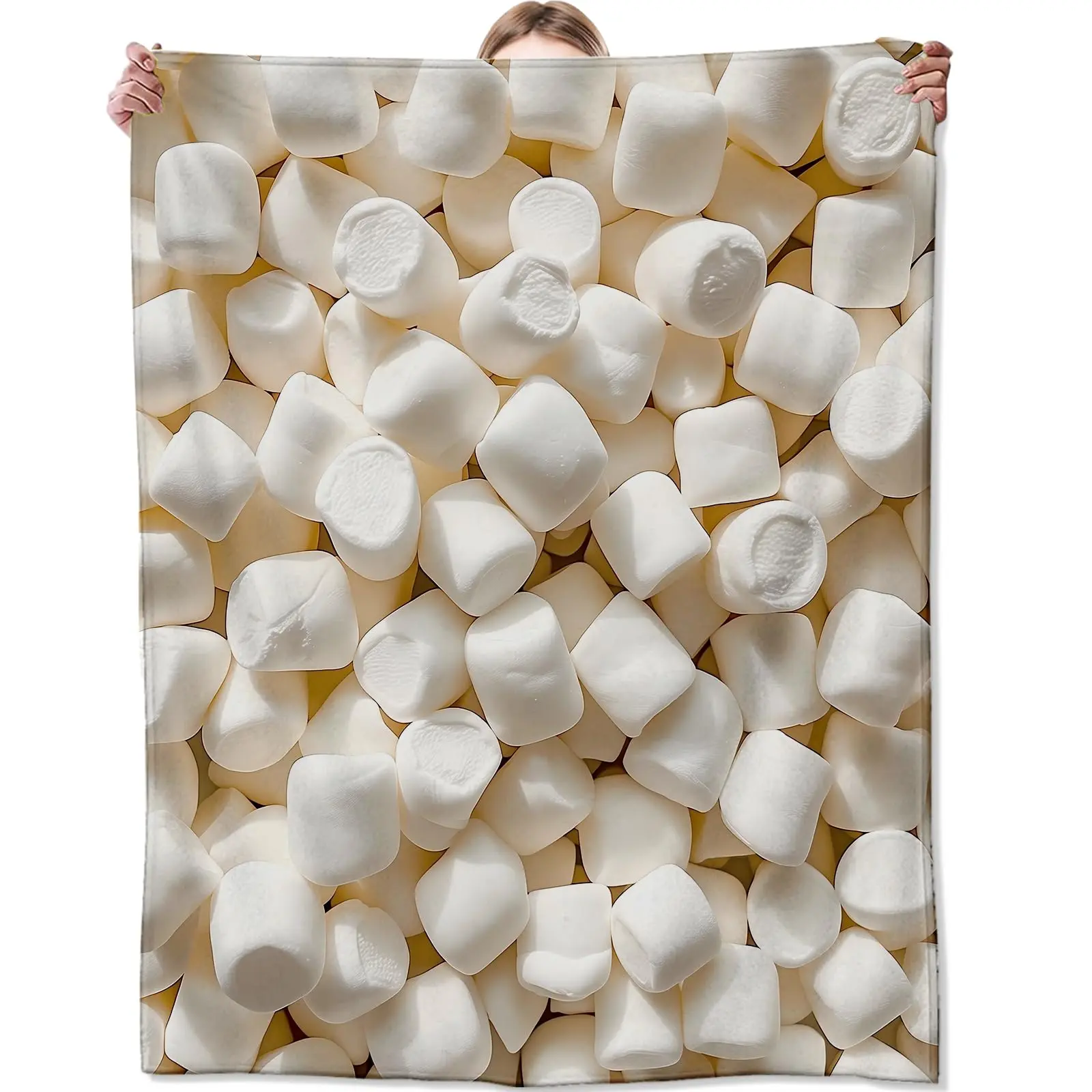 Flannel Marshmallow Blanket - Soft, Warm, Lightweight, Cozy, Wrinkle Resistant - 60×50in Family Gift for Studying, Television, Video Games Use, Durable