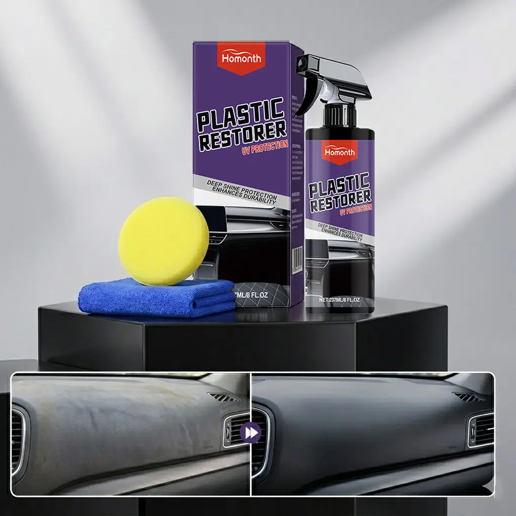 Car Interior Plastic Care Spray Dashboard Shine Scratch Protection Protective Coating for Car Trim Deep Shine UV Protection Like New Finish 8 FL.OZ