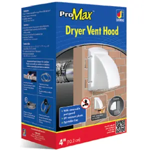 212 MAIN 4 in. 6 Pro Vent Exhaust Hoods - Black, Louver Dampers, Leak-Preventing Household Appliance Accessory, Prevents Leaks