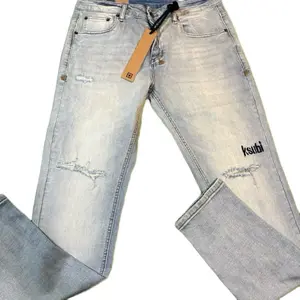 Ksubi Jeans with Distressed Details and Brand Logo Embroidery for Men