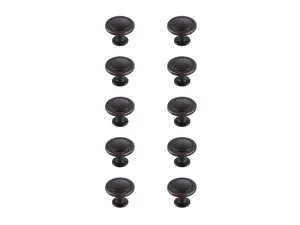 212 MAIN Elegant Decor KB2005-ORB-10PK 1.3 in. Logyn Oil-Rubbed Bronze Mushroom Knob, Set of 10, Indoor Use, 2 Screw Sets, Two Screw Sets