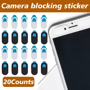 20 Counts Webcam Cover Slide Ultra-Thin, Black & White Set (10 Each) for Computer Webcam, Security Blocker for Privacy Protection