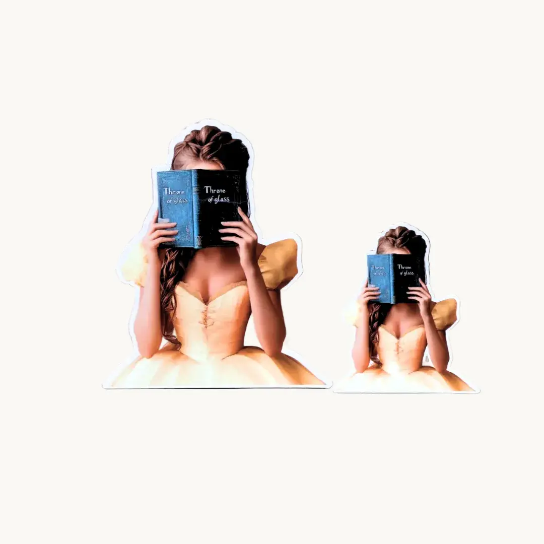 Belle Reading Throne of Glass Sticker