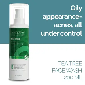 Tea Tree Face  Wash – Gentle Cleanser with Aloe Vera, Bisabolol & Panthenol – Non-Drying Formula for Oily and Acne-Prone Skin – Refreshing Daily Wash – 200 ml