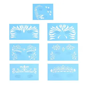 7pcs/Set Face Paint Stencils, Reusable Face Paint Stencil, Body Painting Template Facial Drawing Patterns Butterfly Prints, Flower Prints, Suitable for Birthdays, Sleepovers, School Carnivals