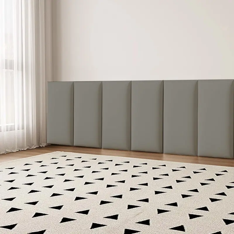 3D Self-Adhesive Bedside Soft Padding Wall Stickers, 5-Piece PU Leather Foam Panels, No Drilling Easy Install Reusable Removable Wall, Stick on Wall Panels, Christmas Gift Home Decor