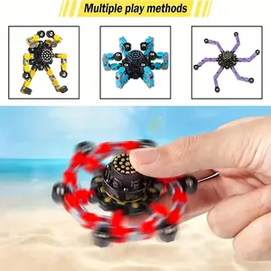 4/8-Piece Transformable Fingertip Spinner, Colorful DIY Transforming Robot Toy, Play Methods, perfect for teens and adults, ideal gift for birthdays, graduations, Christmas/Easter, parties, Festive mechanical toy set, great gifts