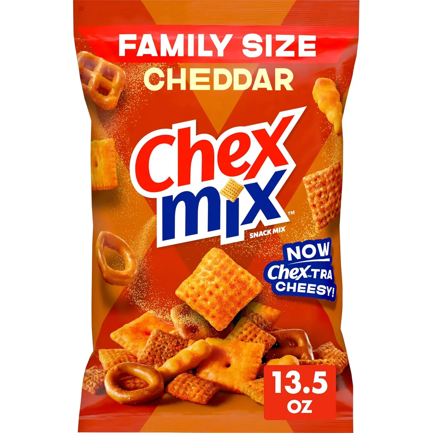 Cheddar Snack Mix 13.5oz Family Size – Bold Cheesy Savory Crunch Mix – Party Snack, Movie Night Treat & On-the-Go Munchies
