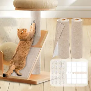 2PCS 39.4"x15.8" Self-Adhesive Cat Scratch Mats – Trimmable DIY Cat Scratcher Pads for Couch, Wall, Doors Furniture Protection, Durable Anti-Scratch Cover for Cat Towers Replacement Pads