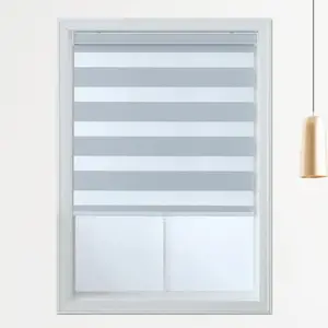 Modern Roller Shade with Zebra Stripes - Elegant Cordless Room Darkening Light-Filtering | Shadisfy