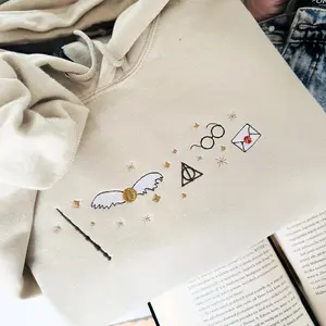 Wizard Wand Shop Embroidered Sweatshirt, Wizard Hoodie, Universal Trip Sweater, Harry Book Shop, Gift For Book Nerd, Bookish Pullover