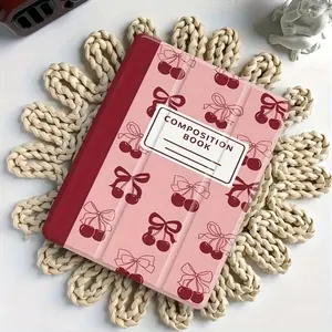 Cherry Bow Pattern Tri-Fold Tablet Case with Stylus Slot, Auto Sleep/Wake & Stand, Shockproof Anti-Slip Protective Cover, Compatible with iPad 10th/11th Gen 10.2, iPad Pro 11 Inch & Galaxy Tab S9 FE+ 12.4 Inch, Ideal Gift for All Occasions