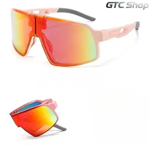 Unisex Foldable Oversized Sports Sunglasses UV400 Anti Glare Windproof Lightweight Cycling Shades Flexible Frame Eyewear Ideal For Biking Hiking Running Outdoor Street Daily Casual Travel Fashion Sun Glasses