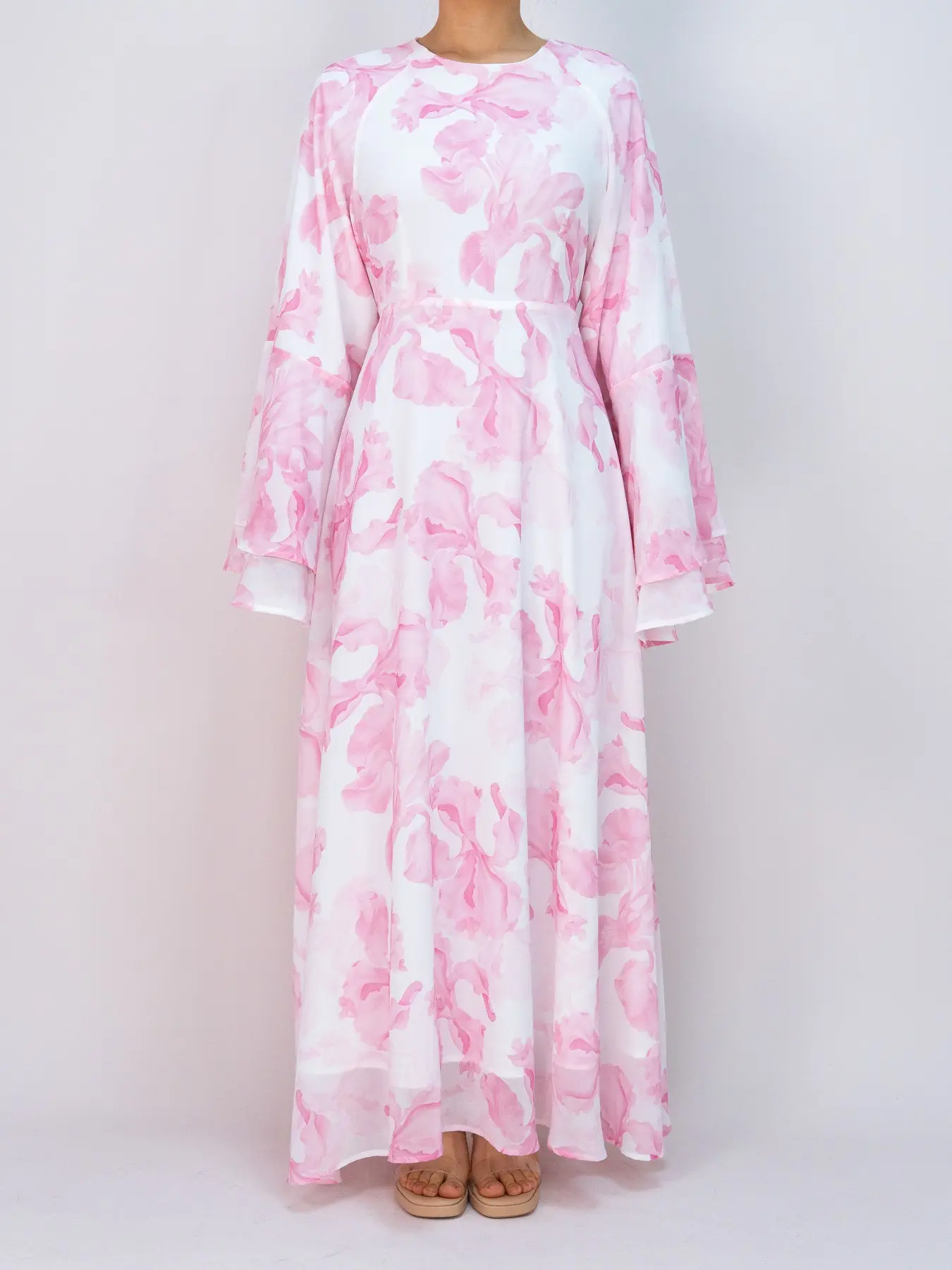 chinese dress ladies and The Why Polka Dot Textured Layered Flounce Ruffle Dress Lavender / M
