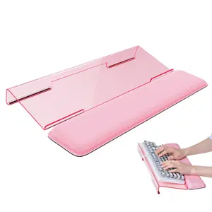 Keyboard Wrist Rest Stand for Desktop, Keyboard Holder for Easy Typing with Wrist Pad for Office Desk, Home, School (Pink)
