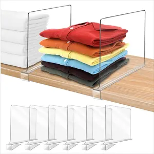 UFORU 6 Pack Closet Organizers and Storage, Clear Shelf Dividers, Vertical Purse Organizer for Closet Perfect for Sweater, Shirts, Handbags in Bedroom and Kitchen, Acrylic Bookshelf for Organization#SummerWins#DFYD