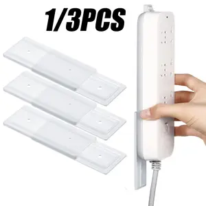 Self-Adhesive Socket Holder, No Drilling Wall Mount, Ideal for Home and Office Use, Effective Cable Management Solution, Socket Organizer Rail, Socket Holder Accessory