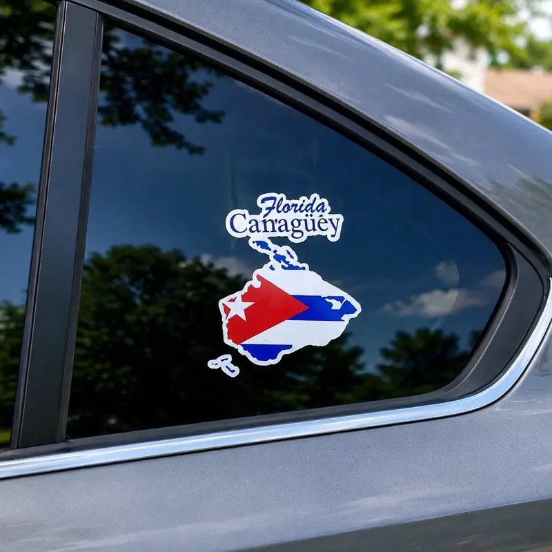Cuba Florida Camagüey Die-Cut Decorative Sticker - Durable Personalize Accessory for Laptops, Water Bottles, Tech Gadgets