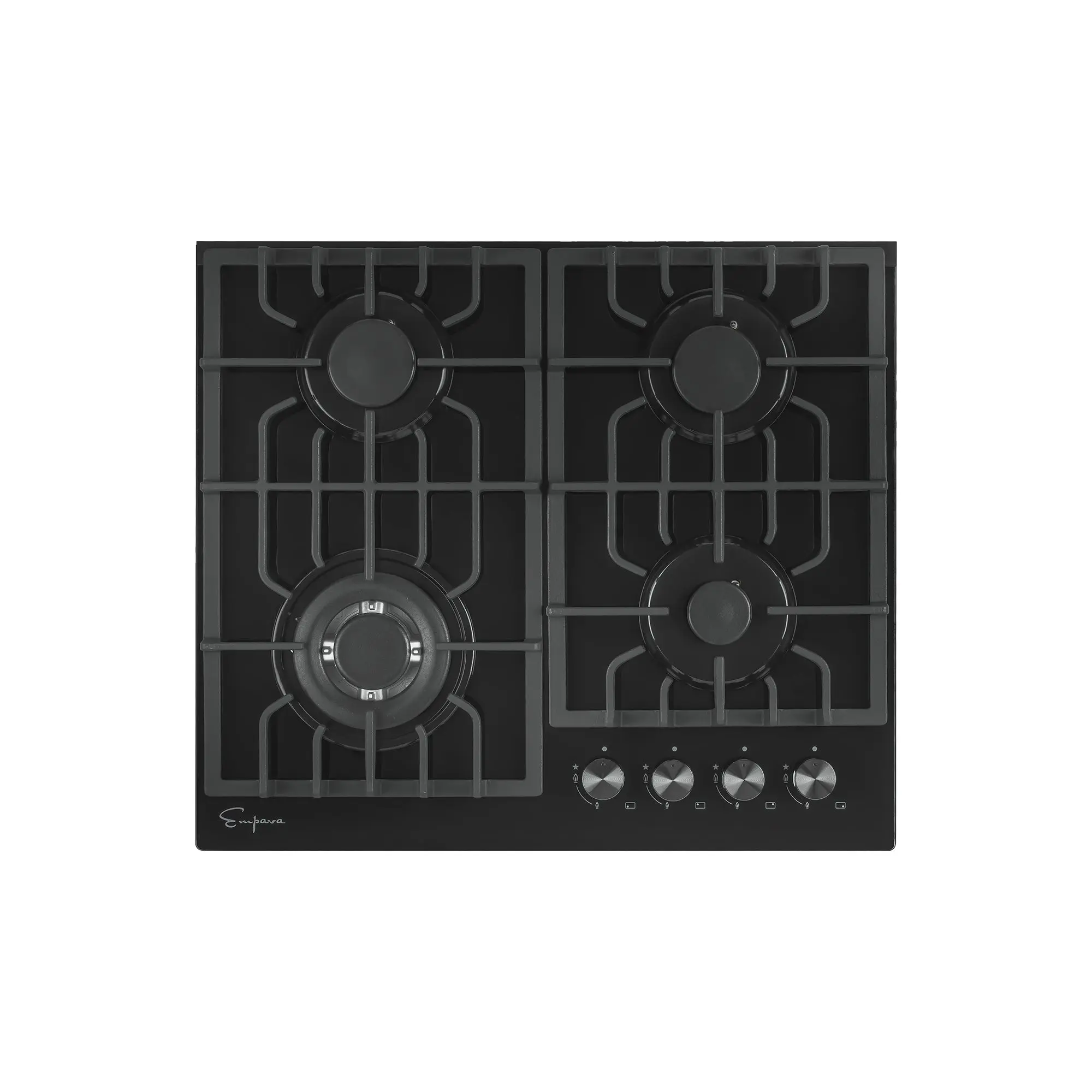 Empava 24-in Built-in Gas Cooktop with Gas Stove Burner, Auto Ignition, LPG Nozzles, Pre-Installed 110v Power Cord for Home Kitchens, Supports LPG and NG Energy Sources