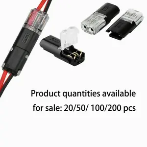 Double Wire Plug in Connector,Pluggable Low Voltage Wire Connector with Locking Buckle,Quick Disconnect Led Light Strip Connectors 2 Pin,Solderless Connectors,No Wire Stripping Cutting 18-22AWG, Lighting