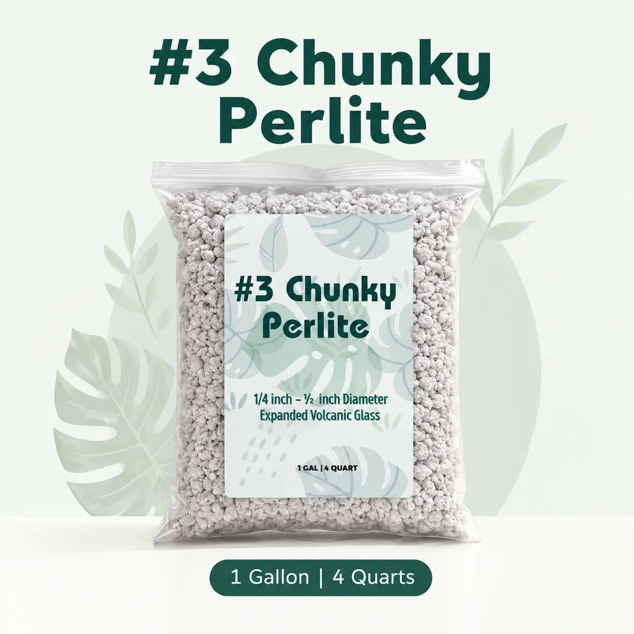 #3 Coarse Horticultural Perlite for Plants Indoor - Medium-Large Particle Planting Soil Additive, Potting Soil Substrate for Plant Propagation, Semi-Hydro Aeration