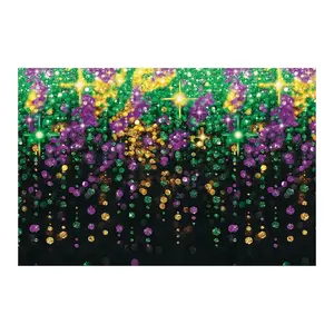 Mardi Gras Beads Galore Backdrop - 3 Pc.
