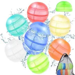 10pcs Silicone Water Balls Dual Channel Fast Filling Reusable Water Balloons Summer Outdoor Stress Relief Toy Parent-Child Interaction Gift