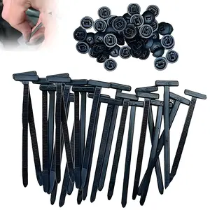 100pcs Nylon Universal Cable Tie Buckle, Heavy Duty Self-Locking Nylon Zip Ties Holder, Multipurpose Plastic Cable Ties Tool for Car Daily Repair Daily Auto Fixing