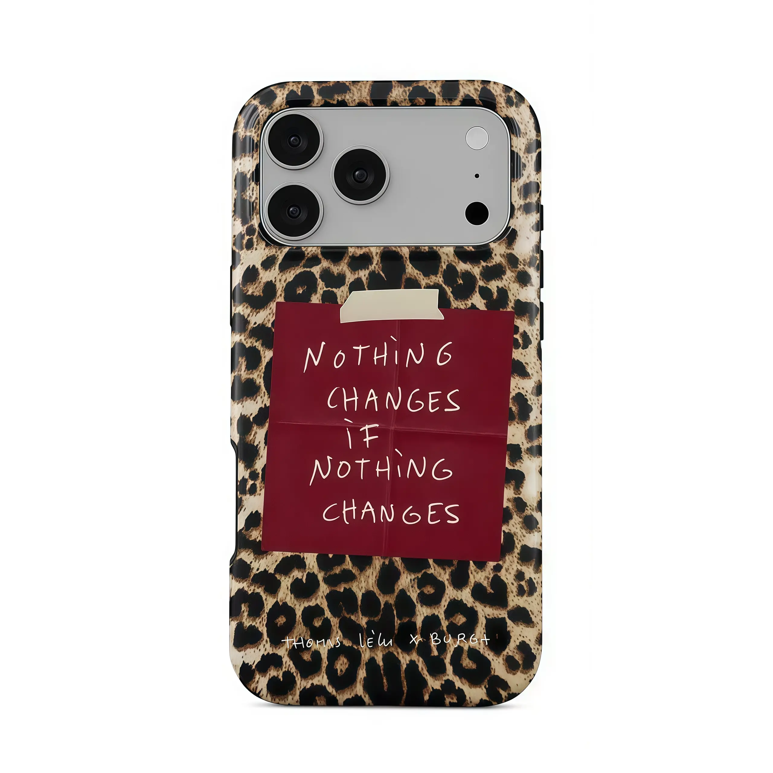 Feminine Casual-Style Leopard Print Slogan Customized Polycarbonate Cellphone Case - 2-in-1 Glossy Adult Accessory with Waterproof, Shockproof, Durable Protection for iPhone 17/16/16 Plus/15/14/13/12/11/X, Ideal Holiday Gift, Accessories, Iphone 16 Plus
