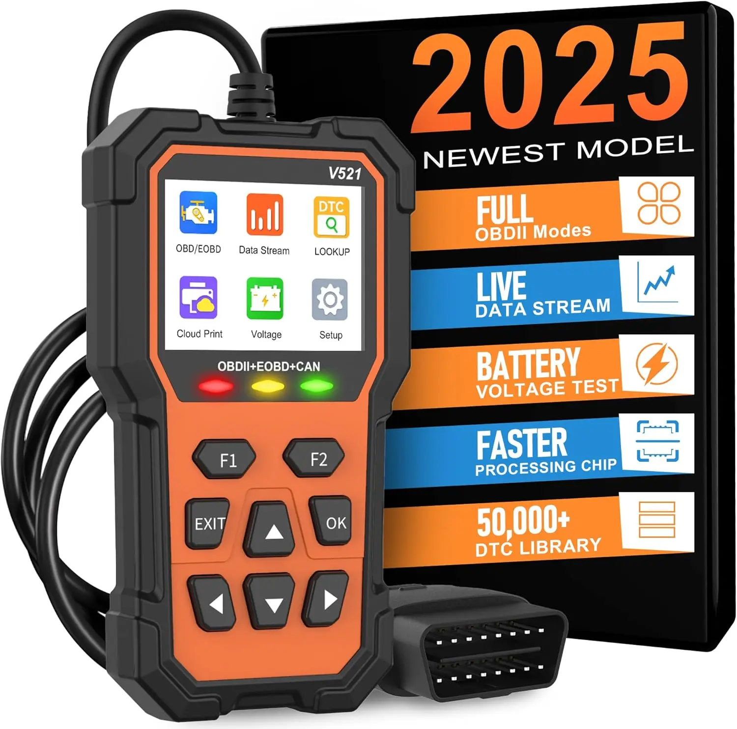 OBD2 Scanner Diagnostic Tool, Professional OBD2 Scanners Car Code Reader Check Engine Light with Reset OBDII/EOBD Car Scanner Diagnostic Tool for All Cars after 1996 WEJOWE