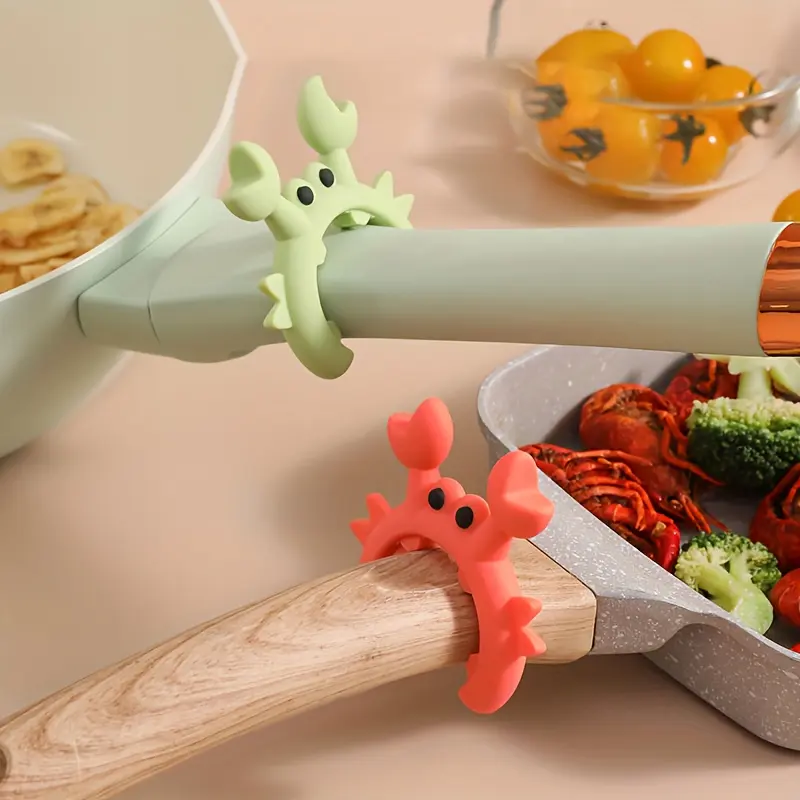 2-Pack Animal Shape Silicone Spoon Holders, Cute Crab/Octopus Design, Heatproof Storage Organization Tool for Spatulas, Home Cooking Cutlery Supply - Ideal Gift