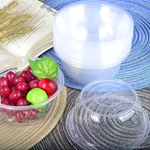 20 Pack Disposable Plastic Bowls, Clear Party Serving Bowls for Family Gatherings, Snacks, Salad, Fruit & Dessert