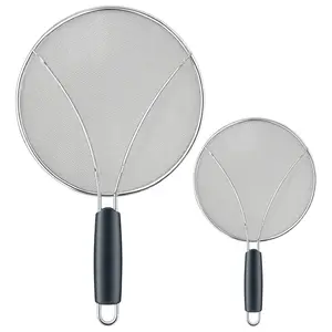 【AREL】Frying Pan Splash Guard – Stainless Steel Protective Cover – Prevents Oil Splattering. Effectively Prevents Grease From Splashing, Suitable For Frying Pans, Saucepans And Other Cooking Containers, And Comes With Feet.