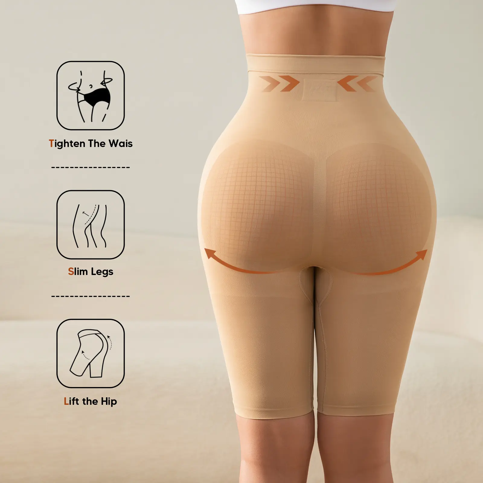SUPRENX Women's High Compression Seamless Knitting Faja Shaper Shorts - Light, Tummy Flattening, Butt Lifting, Thigh Slimmer, Fitness-Friendly, Stylish Body Shaper Skirt Alternative