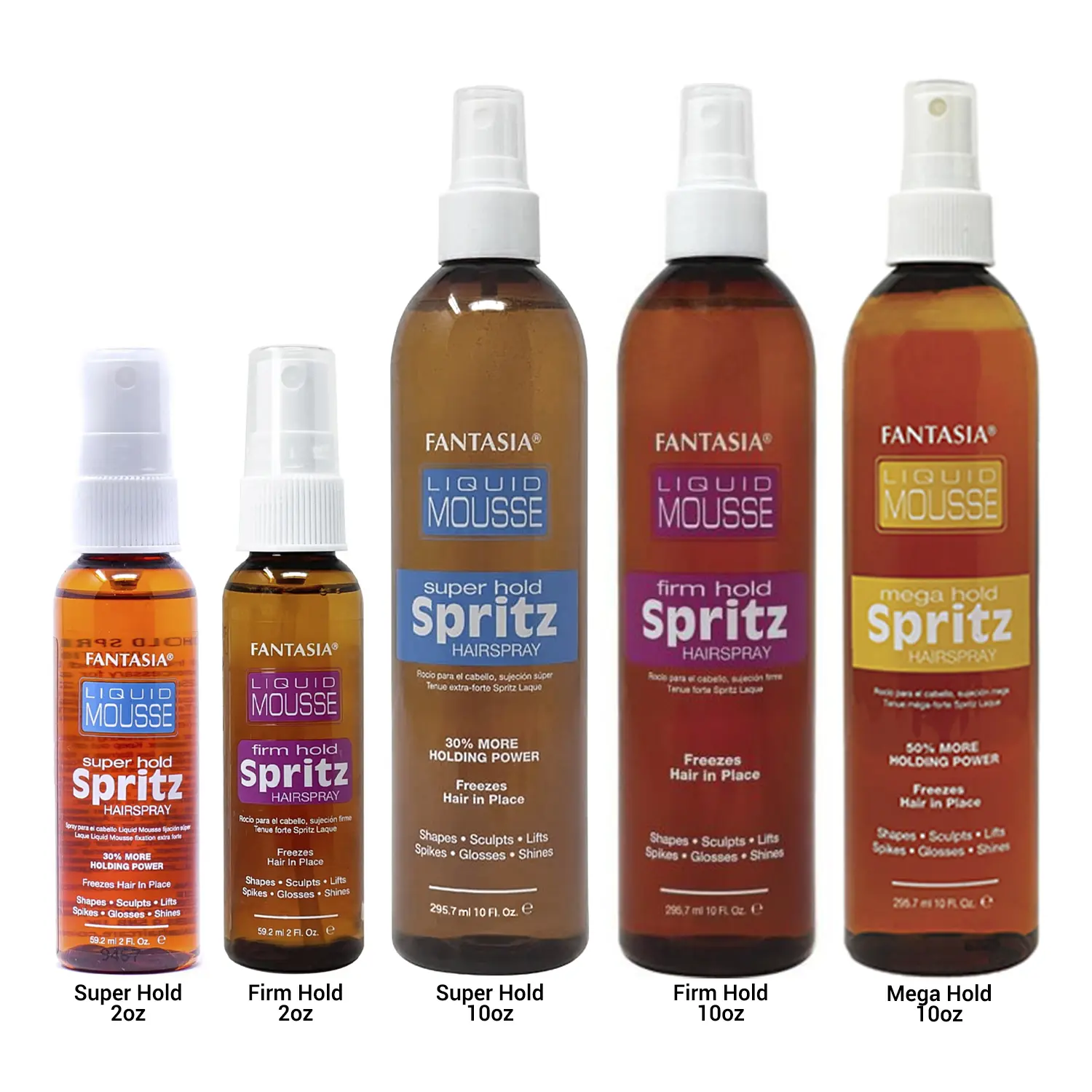 Fantasia Textured Haircare Liquid Mousse Spray - Firm Hold, Alcohol-Free, Infused with Alpha Isomethyl Ionone & Ethyl Ester of PVM/MA Copolymer, Super Hold, Hair Care, Sun Protection