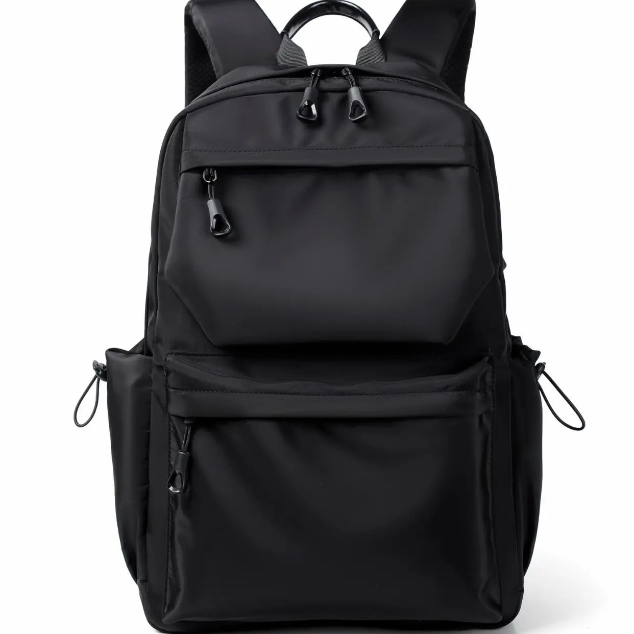 Unisex Large Capacity Waterproof Zip Backpack - Chic Plain Men's Casual Multi-Use Bag for College, Work