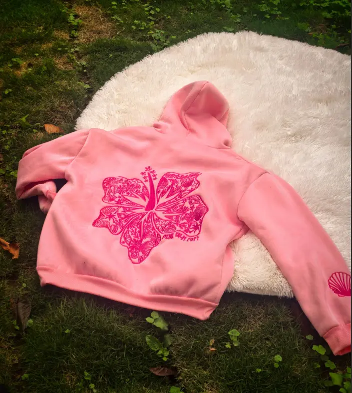 Tropical palm tree embroidered hoodie — beach fashion, unisex, tropical vibe, loose fit; a perfect choice for Easter and Mother’s Day gifts